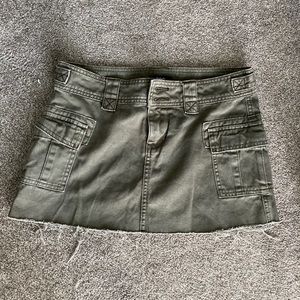 Army Green cargo mini skirt